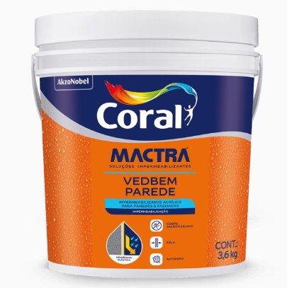 Impermeabilizante Acrílico Vedbem Para Paredes e Fachadas 18kg - Mactra