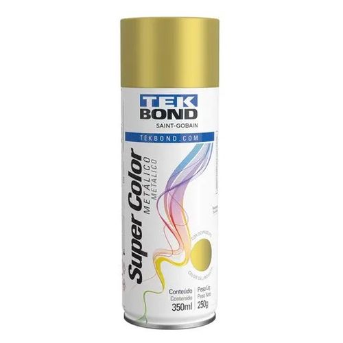 Tinta Spray Metálico 350ml/250g Dourado - Tekbond