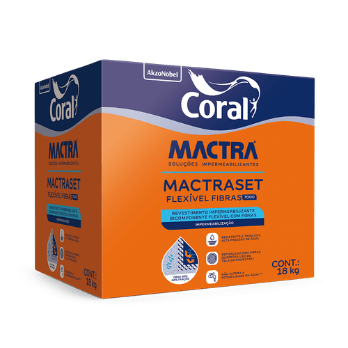Argamassa Polimérica Impermeabilizante Bicomponente Mactraset 7000 18kg Fibras Flexivel - Mactra