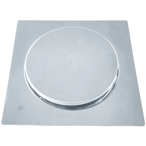 Ralo para Banheiro Click em Aço Inox 15x15cm - Qualiz