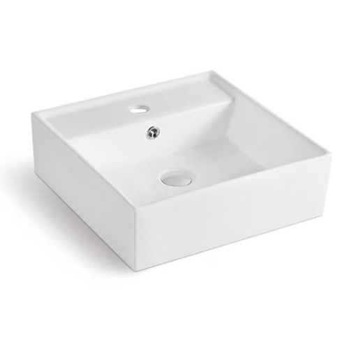 Cuba de Apoio Quadrada 38cm com Mesa Branca FMTP512 - Qualiz