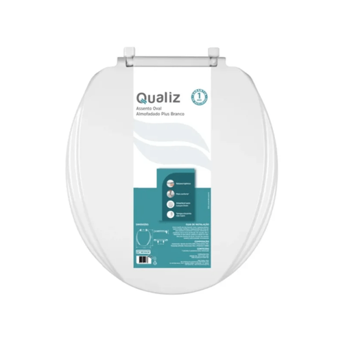 Assento Sanitário Oval PP Almofadado Branco - Qualiz