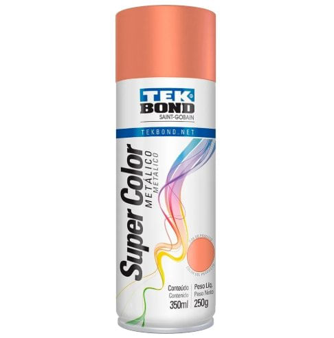 Tinta Spray Metálico 350ml/250g Cobre Rose - Tekbond