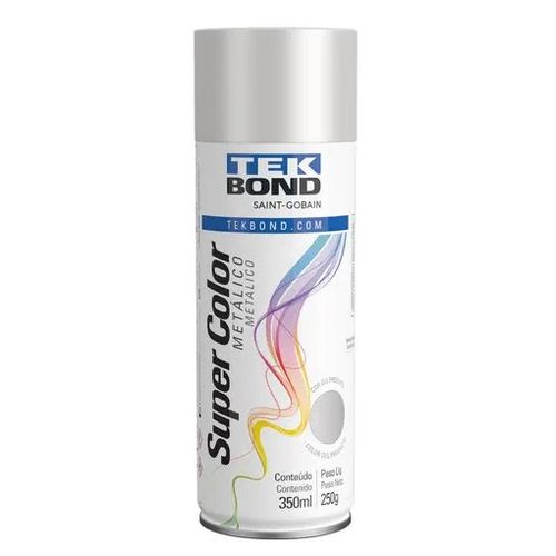 Tinta Spray Metálico 350ml/250g Prata - Tekbond