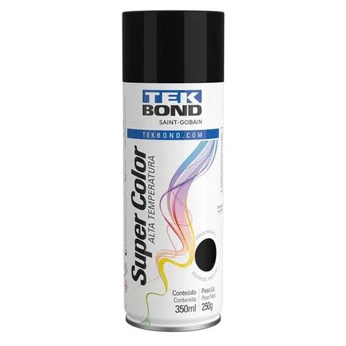 Tinta Spray Alta Temperatura 350ml/250g Preto - Tekbond