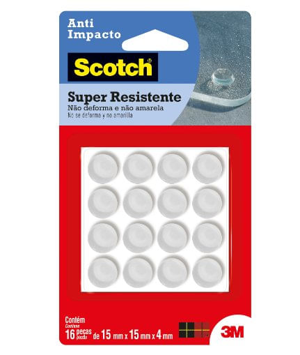 Protetor Anti-Impacto Redondo 1,5x1,5cm com 16 Unidades - 3M.