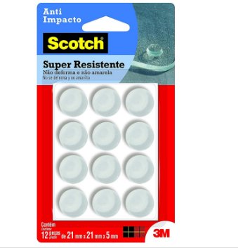 Protetor Anti-Impacto Redondo 2,1x2,1cm com 12 Unidades - 3M.