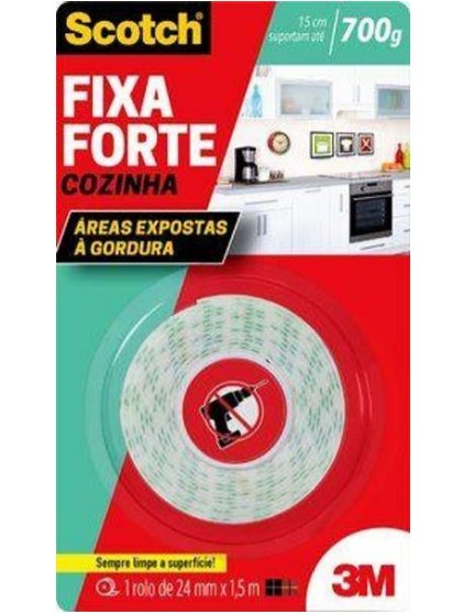 Fita Dupla Face Cozinha 24mm x 1,5m - 3M.