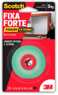 Fita Adesiva Dupla Face Fixa Forte Extrema 24mmX2m - 3M.