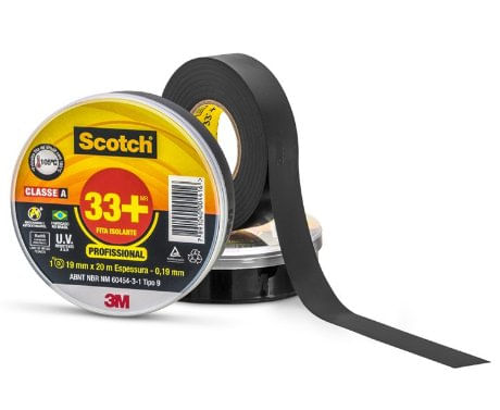 Fita Isolante 33+ Rolo com 19mm X 20m Scotch - 3M.