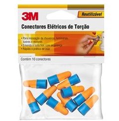 Conector Elétrico de Torção com 10 peças Laranja e Azul - 3M.