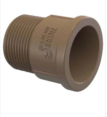 Adaptador PVC Marrom Roscável e Soldável 1/2"" 20mm - Tigre.