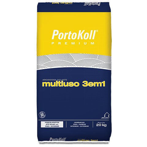 Argamassa Multiuso ACII 3 Em 1 Interna/Externa Cinza 20kg - Portokoll.