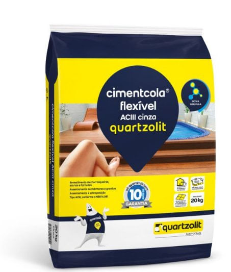 Argamassa Cimentcola Flexível ACIII Cinza 20kg - Quartzolit