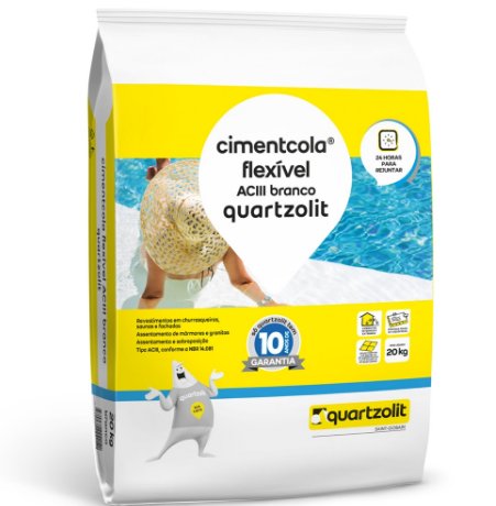 Argamassa ACIII Cimentcola Flexível Branco 20Kg - Quartzolit.