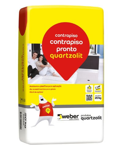 Argamassa Contrapiso Pronto Cinza 20KG - Quartzolit.