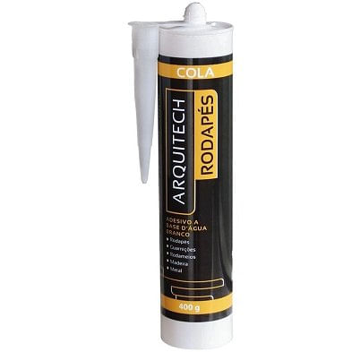 Adesivo a Base d'água Siliconado para Rodapé Branco 420g - Arquitech.