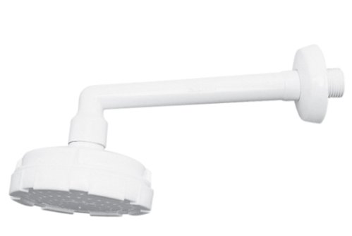 Chuveiro de Plástico 4.1/2"" com Braço Curto Branco -  Astra.