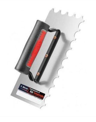 Desempenadeira Dentada de Aço com Cabo Plástico 10mm - Atlas.