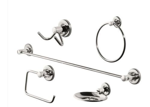 Kit de Metal com 5 Acessórios para Banheiro - Atlas.