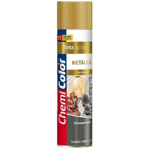 Tinta Spray Metálica Edition Dourado Chemicolor 400ml  - Baston.