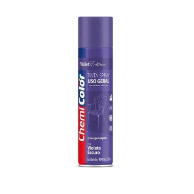 Tinta Spray para Uso Geral Violeta Escuro 400ml ChemiColor - Baston.