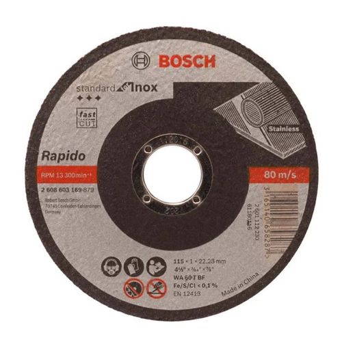 Disco de Corte para Inox 115mm Grão 60 - Bosch.