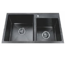 Cuba Dupla em  Aço Inox Preto S7843HB - Casa Ok.