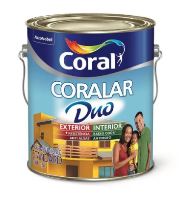 Tinta Acrílica Coralar Duo Econômica Fosco Verde Vale 3,6L - Coral.