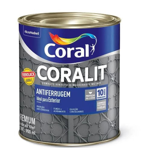 Tinta Esmalte Coralit Antiferrugem Branco 900ml  - Coral.