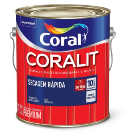 Tinta Esmalte Coralit Secagem Rápida Acetinado Branco Gelo 3,6L - Coral.