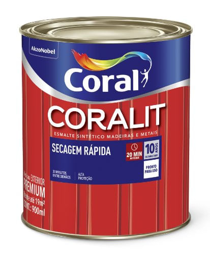Tinta Esmalte Coralit Secagem Rápida Acetinado Branco Gelo 900ml - Coral.