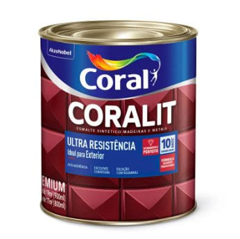 Tinta Esmalte Coralit Ultra Resistência Alto Brilho Marrom 900ml - Coral.