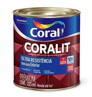 Tinta Esmalte Coralit Ultra Resistência Alto Brilho Branco 225ml - Coral