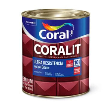 Tinta Esmalte Coralit Ultra Resistência Alto Brilho Ouro 900ml - Coral.