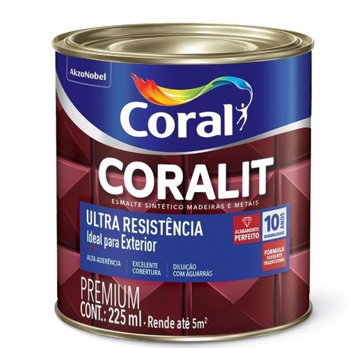 Tinta Esmalte Coralit Ultra Resistência Alto Brilho Platina 225ml - Coral