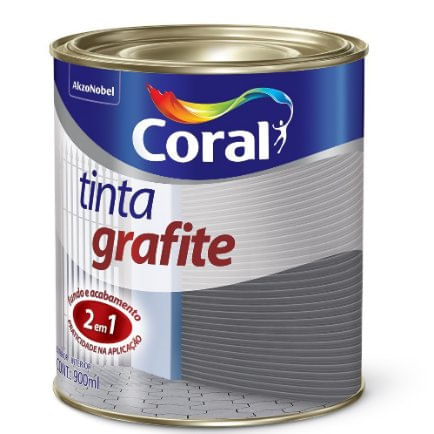 Tinta Esmalte Fosco Grafite Escuro 900ml - Coral.