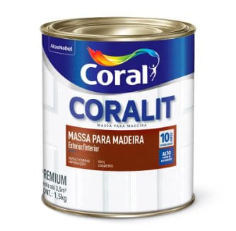 Massa para Madeira Coralit Branca 1,5kg - Coral.