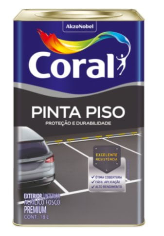 Tinta Acrílica Premium Pinta Piso Fosco Amarelo Demarcação 18L - Coral.