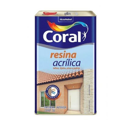 Resina Acrílica Base Solvente Incolor 5L -  Coral.