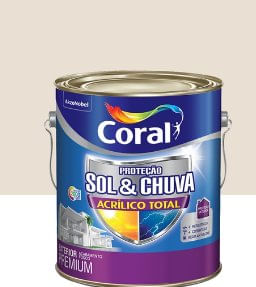 Tinta Acrílica Sol e Chuva Impermeabilizante Algodão Egípcio 3,6L - Coral.