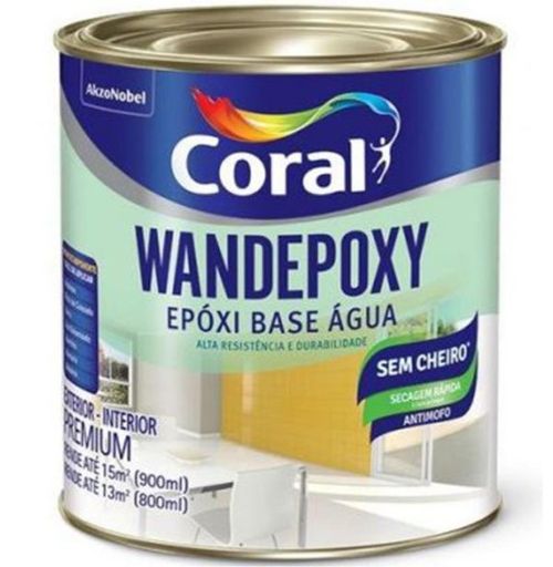 Tinta Epóxi Wandepoxy Base Água Brilhante Branco 900ml - Coral.