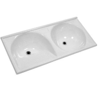 Tanque Lavanderia Sintético 45 Litros Duplo 105 x 55cm Branco - Decoralita.