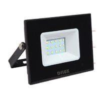 Refletor LED Ultra Slim Bivolt 20W 6500K Preto DI70819 - Dilux.