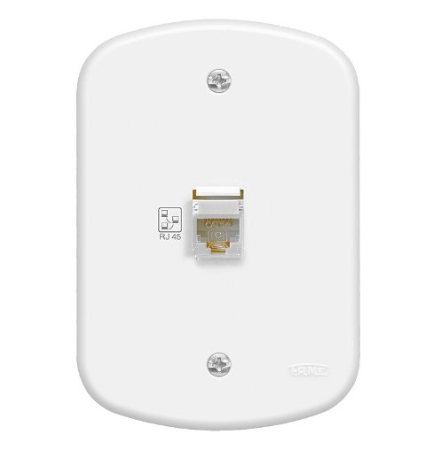 Tomada Rede Informática RJ45 Com Placa 1138 Blanc Fame.