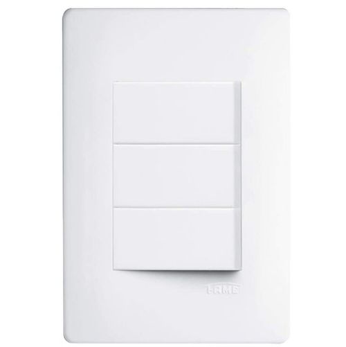 Interruptor Simples 16A 4 x 2 3 Teclas Branco Habitat - Fame.