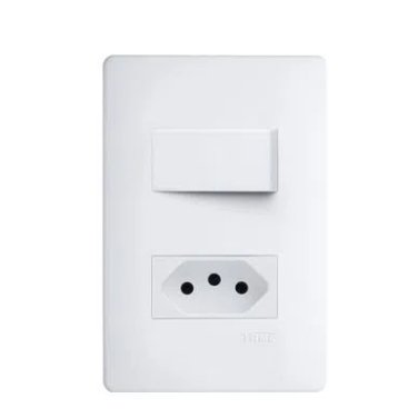 1 Interruptor Simples 16A/250V e 1 Tomada 2P+T 10A/250V Distanciados Habitat - Fame.