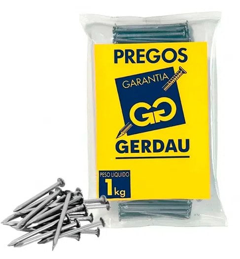 Prego com Cabeça 16 x 27 1kg - Gerdau.