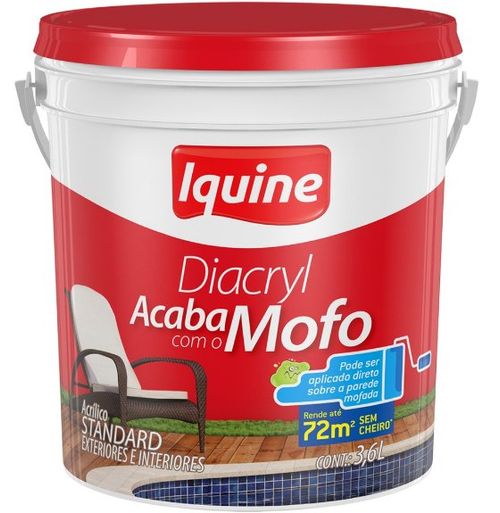 Tinta Acrílica Diacryl Fosco Branco Neve 3,6L - Iquine.