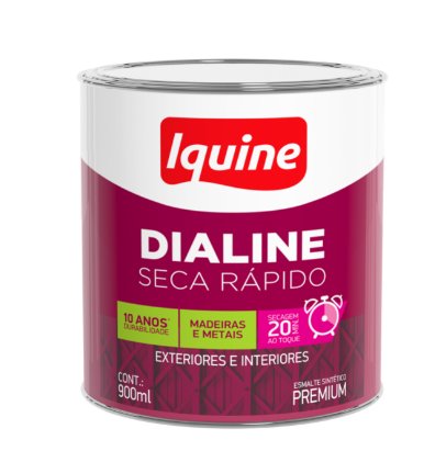 Tinta Esmalte Sintético Dialine Seca Rápido Brilhante Grafite Escuro 900ml - Iquine.